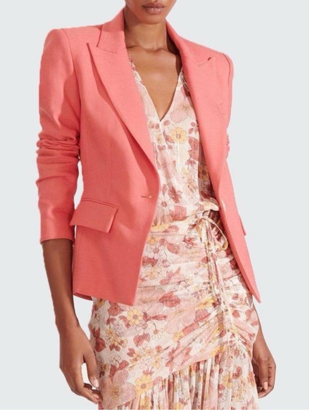 Veronica Beard “Danielle” Dickey Blazer Peplum Jacket 8 Melon Pink *VGUC*
